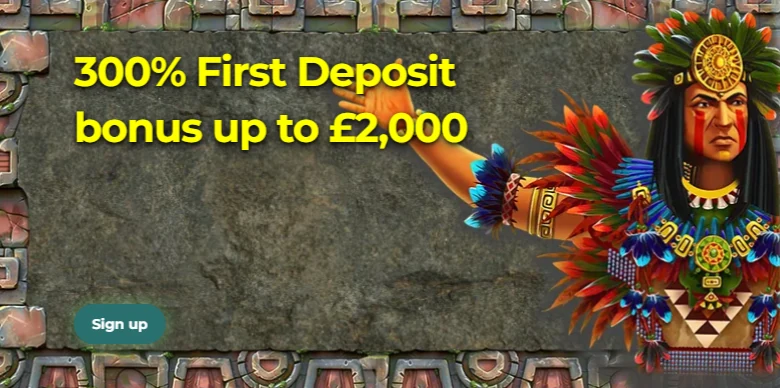 Aztec Paradise Casino welcome bonus — 150% up to £750 plus 100 free spins